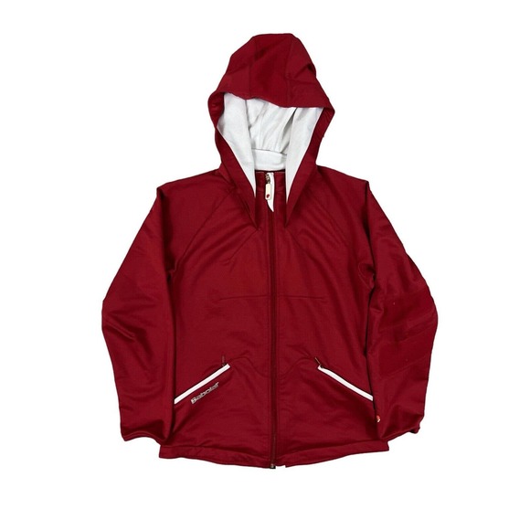 Babolat Women Red Zip‎ Up Soft shell Hooded Jacket Size Small - Picture 1 of 6